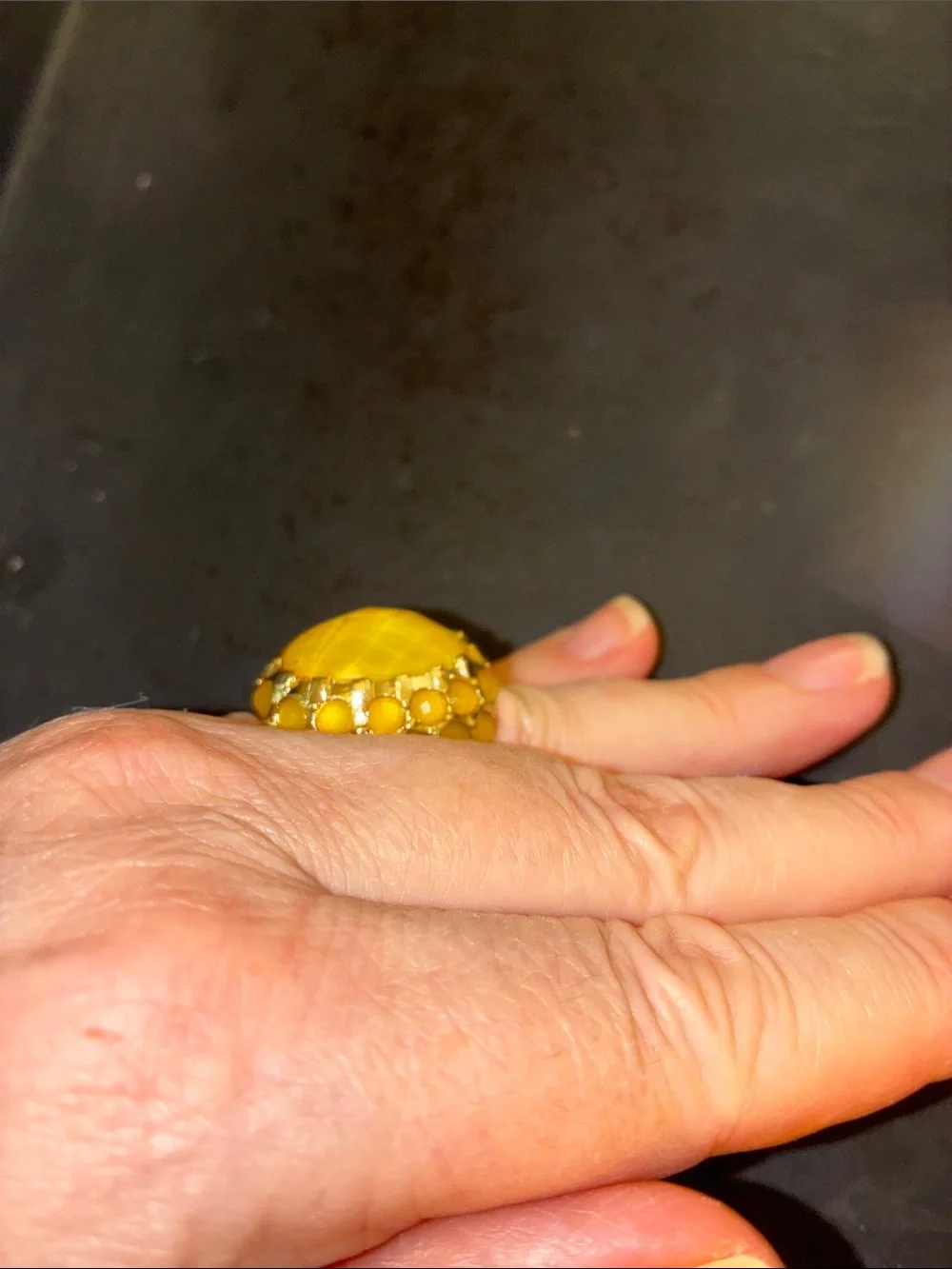 Yellow Opal Statement Stretch Ring